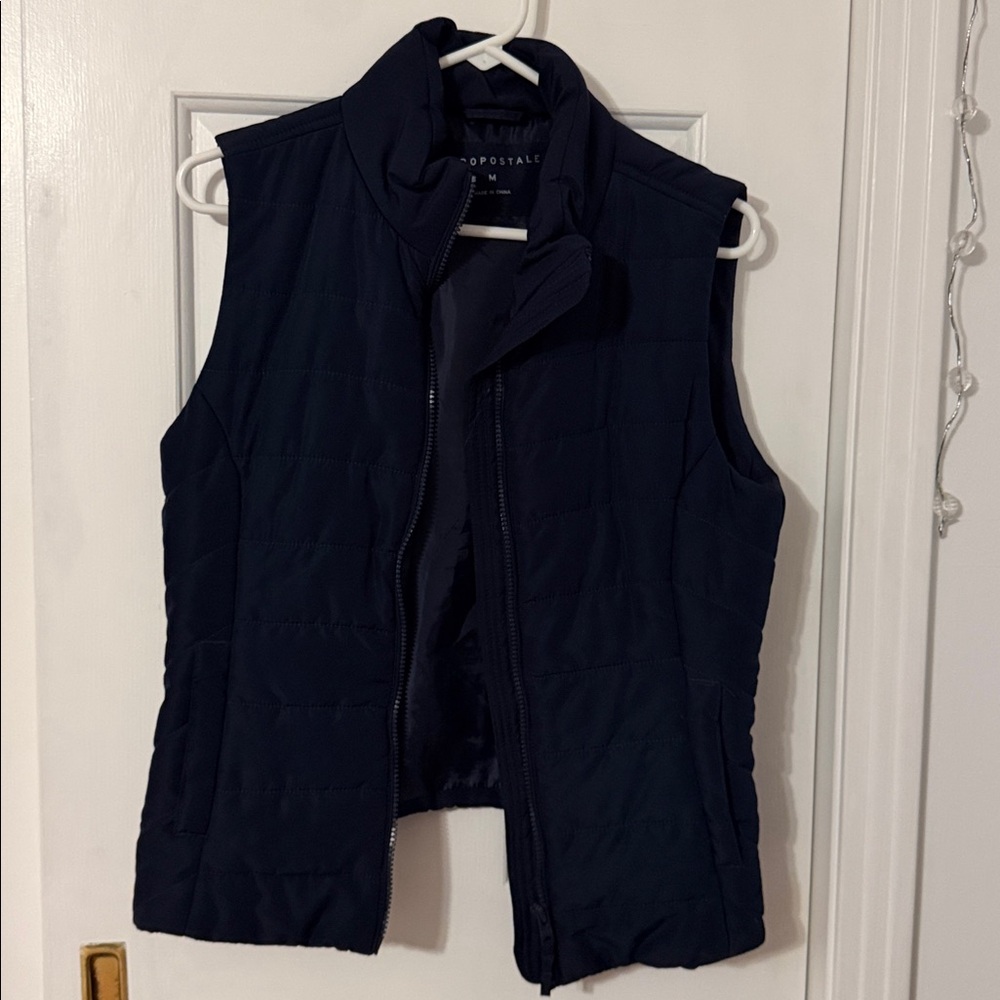 Aeropostale Dark Blue Quilted Vest